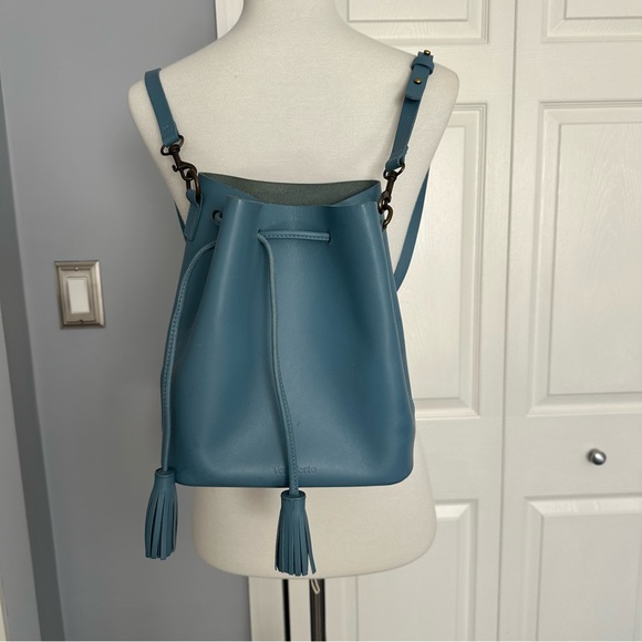 Vere Verto Light Blue Leather Bucket Bag - Picture 12 of 12